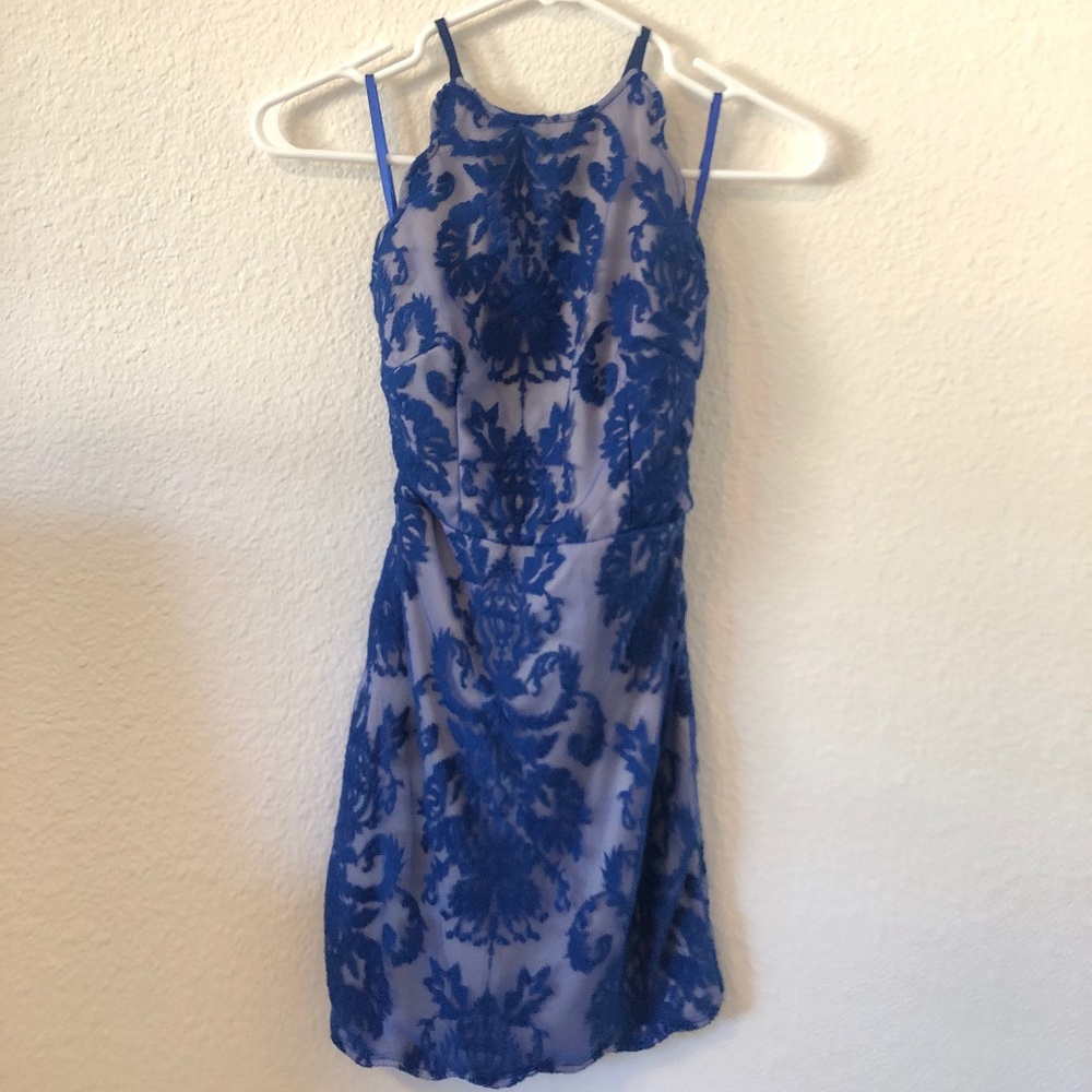 Hello Molly Blue Backless Mini Dress